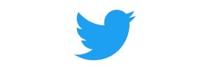 the Twitter logo as a blue bird on a white background .