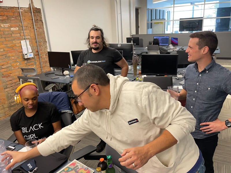 Nutshell team members doing a soda taste test