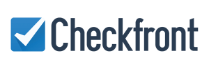 a Checkfront logo with a blue check mark