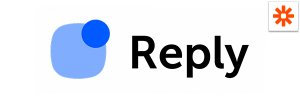 the logo for Reply on a white background