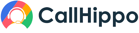 a CallHippo logo with a colorful circle in the middle