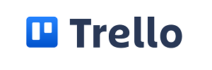 a blue and black Trello logo on a white background