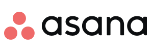 a logo for Asana with three red dots on a white background