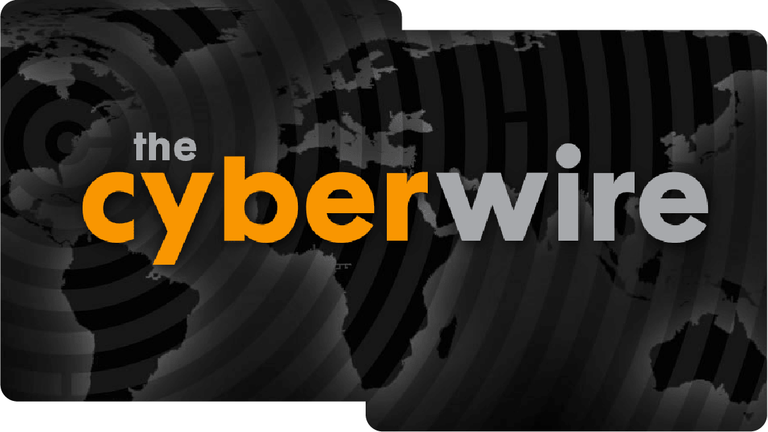 a black and orange logo for The CyberWire