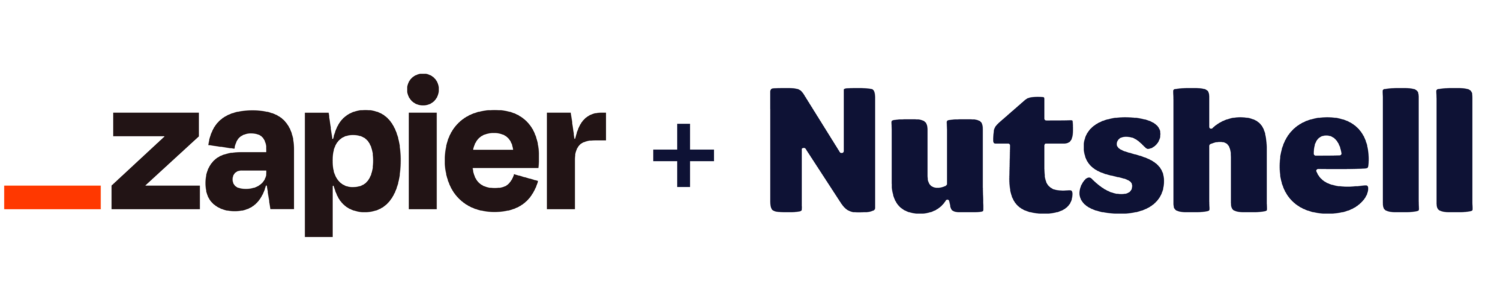 a logo for Zapier and Nutshell on a white background