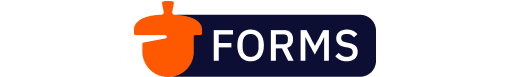 a blue and orange logo for Nutshell Forms