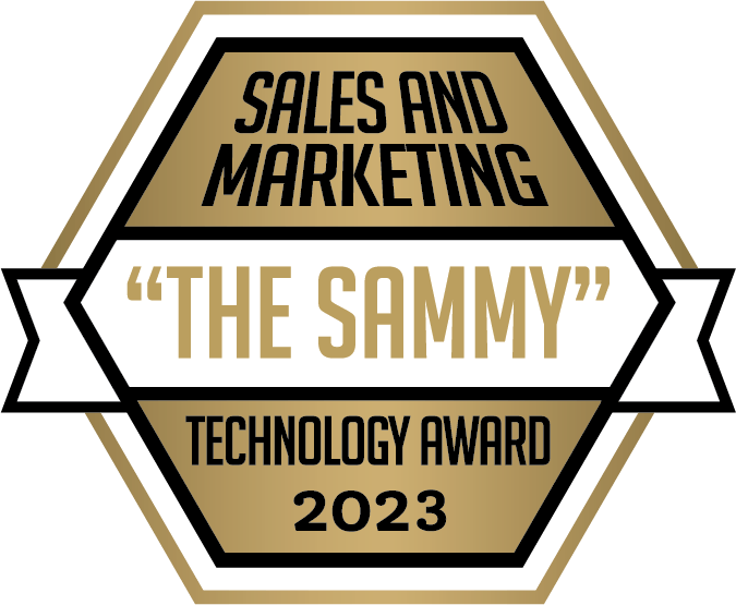 a badge for "The Sammy" Sales and Marketing Technology Award 2023