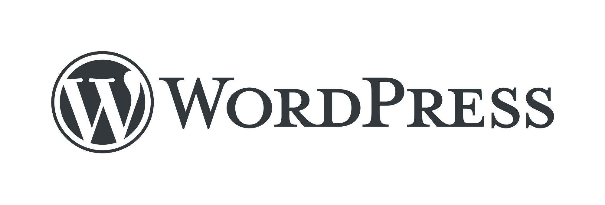 a black and white logo for WordPress on a white background