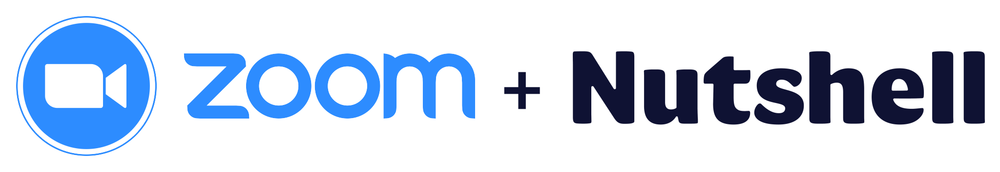 a blue logo for Zoom and Nutshell on a white background